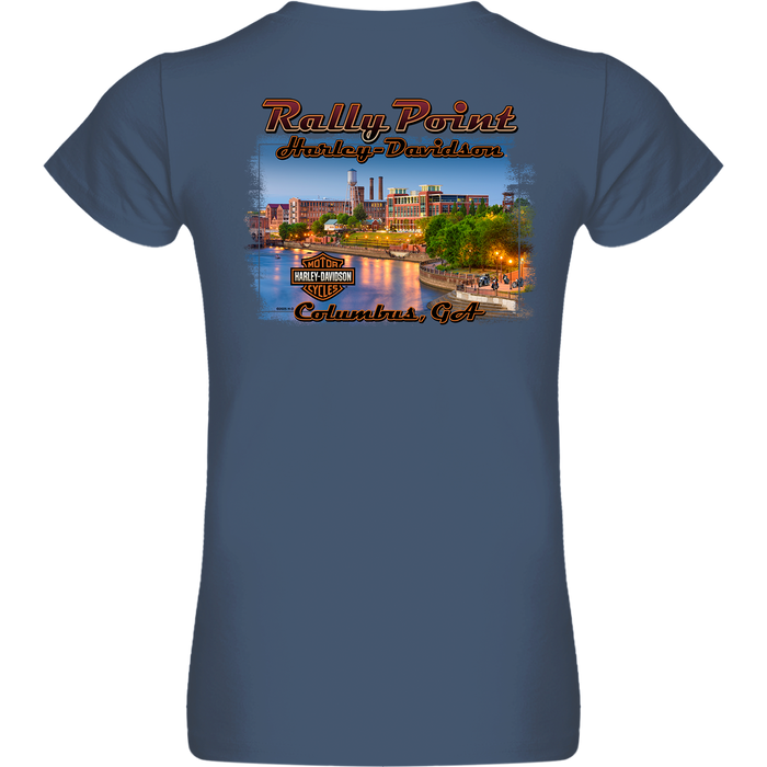 Harley Davidson- Rally Point Riverwalk Mural Ladies Short Sleeve