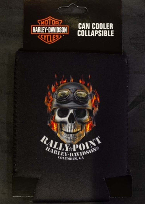 Rally Point H-D Flaming Skull Can Cooler