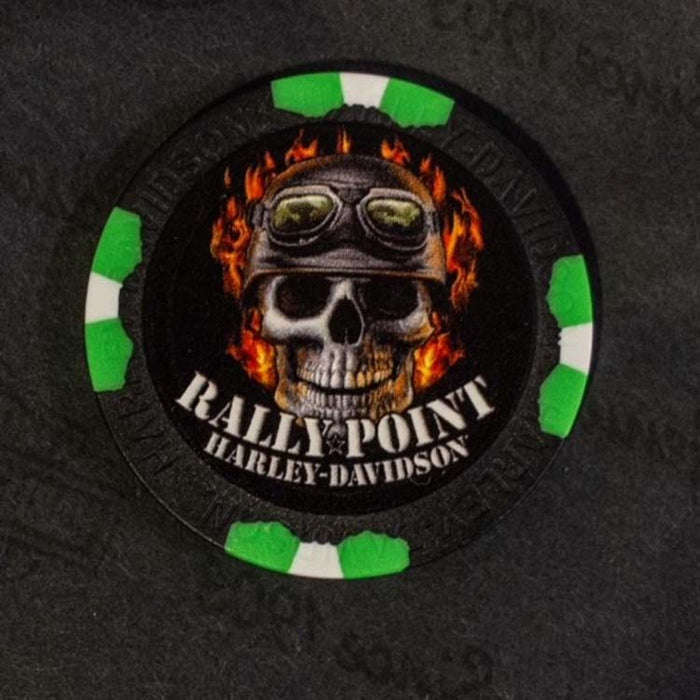 Rally Point Flaming Skull Poker Chip