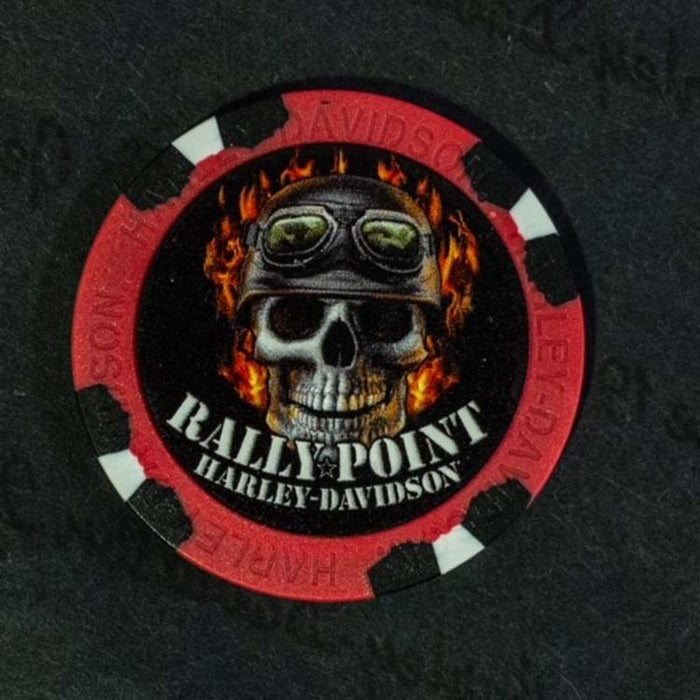 Rally Point Flaming Skull Poker Chip